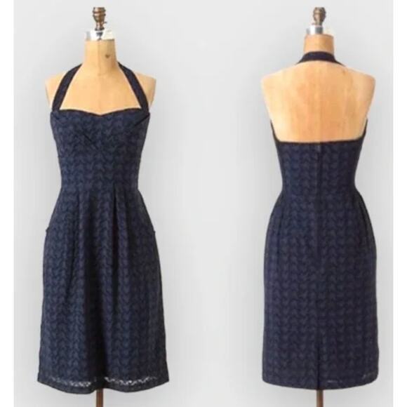 Eyelet Embroidered Girls From Savoy Anthropologie Halter Midi Dress NWT 12 - Picture 1 of 12